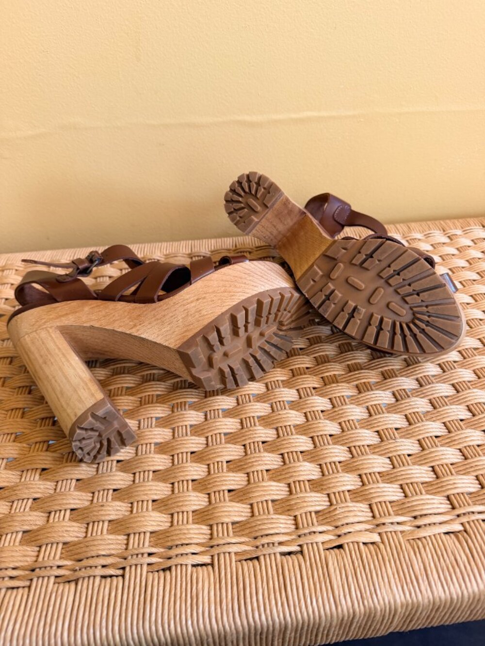 Women Zara Collection Brown Strapped Leather Sandals Size 8 - Picture 7 of 13